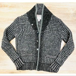 Rag & Bone Neiman Marcus Boy's Cardigan (Size S) Black Gray Wool Blend